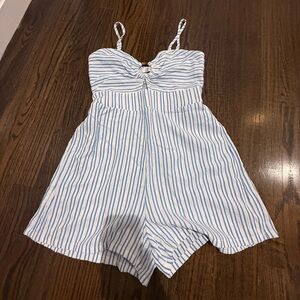 Cupshe Blue and White Striped Romper
